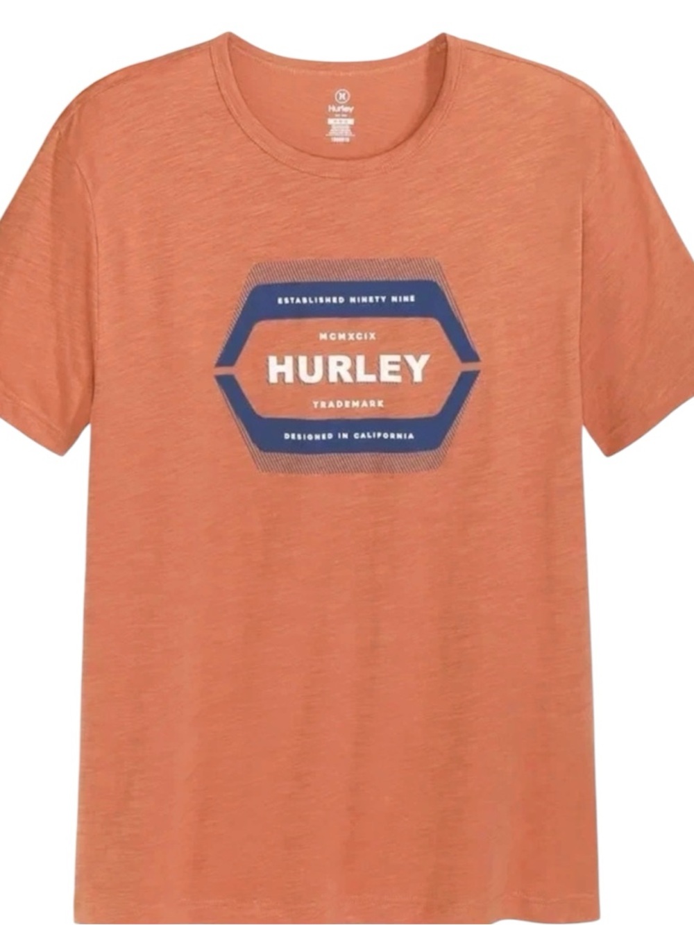 Hurley Men's Orange Graphic Logo T-Shirt XXL